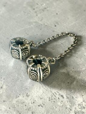 Pandora Sterling Silver Dreamer Safety Chain Clips W/ Rubber Cushions